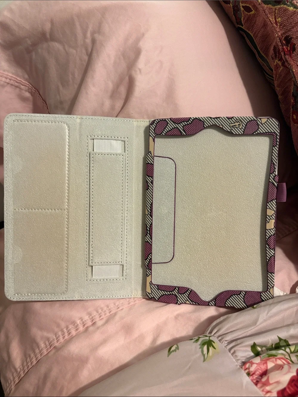 Purple Patterned Tablet Folio Case - Branded Style